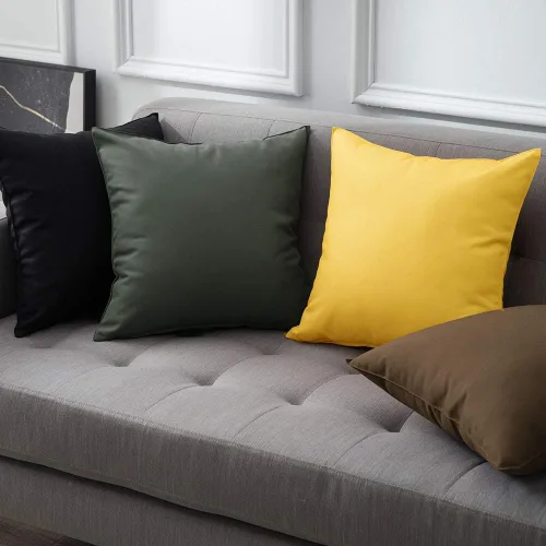 Miniatura 5 de MIULEE - Juego de 2 fundas de almohadas decorativas para exteriores, impermeables, cuadradas, para jardín, para cenador de primavera, tienda de Negro