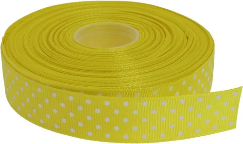 Miniatura 26 de Cinta de grogrén de lunares de 25 yardas cada rollo 100% poliéster (1 pulgada, beige)