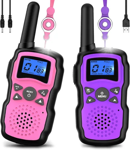 Miniatura 13 de Wishouse 2 Walkie Talkie recargables para niños con batería cargadora, Walky Talky familiar para cruceros adultos, camping al aire libre