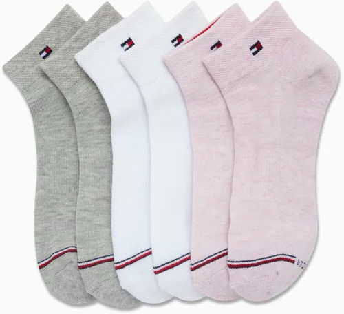 Miniatura 4 de Tommy Hilfiger Paquete de 6 calcetines cortos con diseño de bandera para mujer