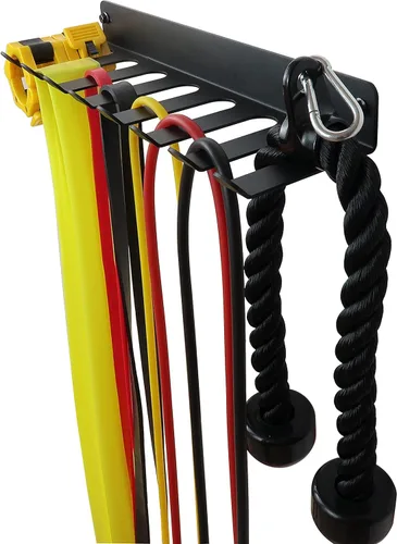 Miniatura 8 de Estante de almacenamiento multiusos para bandas de resistencia, estante de almacenamiento de gimnasio, estante de bandas de fitness, estante