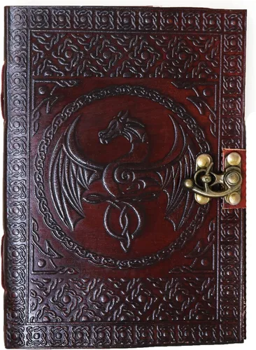 jaald 7.1 in dragón cuero en blanco grimorio de cuero libro de sombras libro de hechizos libro de cuero diario diario diario cuaderno de bocetos