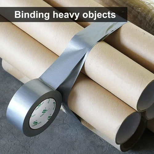Miniatura 5 de 2 paquetes de cinta adhesiva resistente, espesor de 9 mil, 2 pulgadas x 30 yardas, fuerte resistencia industrial, flexible, sin residuos, Plateado