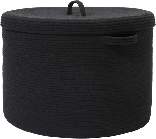 Miniatura 32 de Cesta de almacenamiento extra grande de 16" x 16" x 18" con tapa, cestas de almacenamiento de cuerda de algodón, canasta de lavandería, contenedor