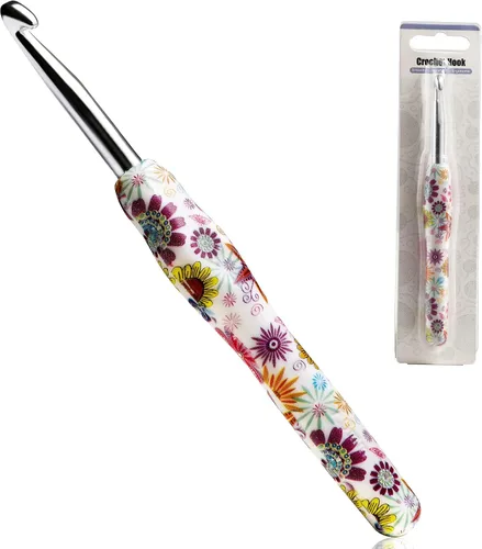 Miniatura 10 de Gancho de Crochet de 2.25mm, Mango Ergonómico para Manos con Artritis, Agujas de Tejer Extra Largas de Goma Suave para Principiantes y Tejido