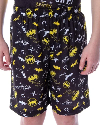 Miniatura 4 de DC Comics - Pijama de Batman listo para la acción de manga corta y pantalones cortos de 2 piezas de pijama de superhéroe