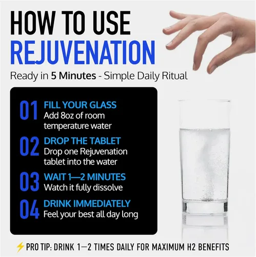 Miniatura 8 de DRINK HRW Tabletas de agua de hidrógeno molecular de rejuvenecimiento: 12 ppm H2, patentado, fabricado en EE. UU., Suplemento de hidrógeno