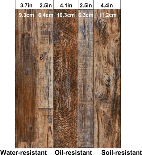 Miniatura 8 de Wenmer papel tapiz autoadhesivo con apariencia de tablones de madera marrón de 17.71 pulgadas x 708 pulgadas, papel de contacto de madera
