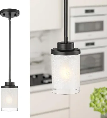 Miniatura 7 de TENGXIN TXPLBK01 - Lámpara colgante moderna, color negro mate, para isla de cocina, casa de campo, para comedor, dormitorio, bar, oficina, TXPLBK01