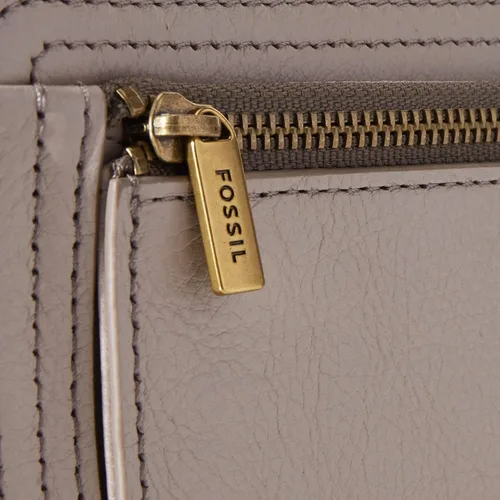 Miniatura 4 de Fossil Logan Cartera de piel con bloqueo RFID, tamaño medio, con cremallera y correa de muñeca