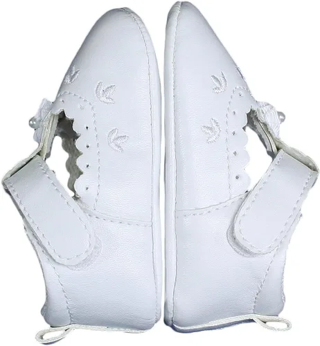 Miniatura 3 de Zapatos de cuna Mary Jane de piel sintética blanca con detalles de perforación