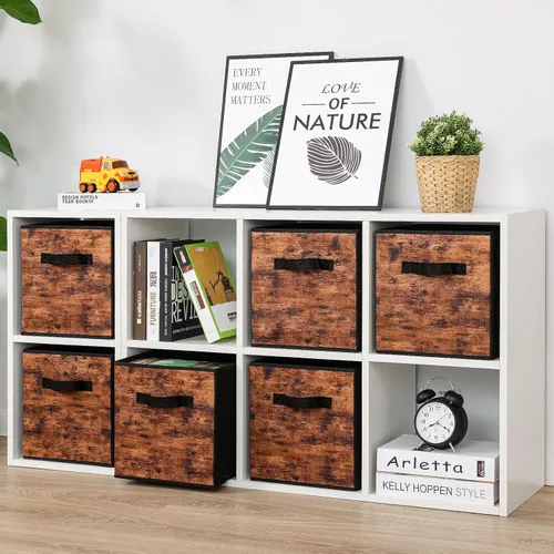 Miniatura 5 de Stero Cubos de almacenamiento de tela, paquete de 3 contenedores plegables con asa, cestas de almacenamiento de 11 pulgadas caja para estantes