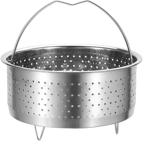 Miniatura 9 de UPKOCH Cesta de vapor de malla de acero inoxidable, cesta de vapor para verduras, inserto de cocción al vapor para albóndigas, cesta de vapor