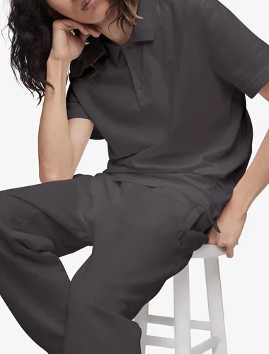 Miniatura 4 de Calvin Klein Polo de algodón liso con logotipo de monograma para hombre