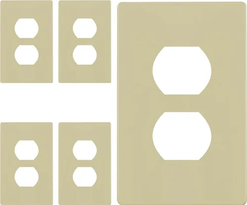 Miniatura 58 de ENERLITES Placa de pared de salida de receptáculo dúplex de tamaño mediano, placas de cubiertas de toma de corriente, tamaño medio de 1 banda, 4.88