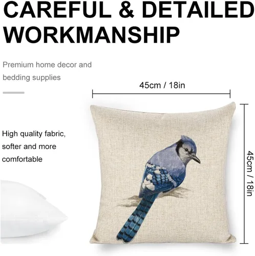 Miniatura 2 de Golddfinch - Funda de almohada de lino de 18 x 18 pulgadas, funda de cojín decorativa de doble cara para sofá, cama, silla y automóvil