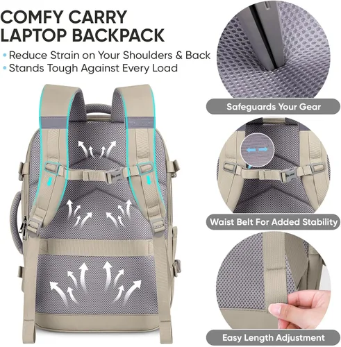 Miniatura 3 de BALEINE Mochila de Viaje para Mujeres y Hombres, Mochila Grande y Resistente de Equipaje de Mano para Laptop, Regalos para Negocios, Casual, Viajes