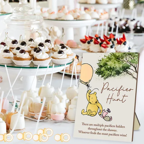 Miniatura 5 de Winnie Baby Shower Games-Winnie Baby ShowerDecoraciones-Pacififer Hunt Baby Shower Juegos-Baby Shower Mini Chupetes para Baby Shower Juego Juego
