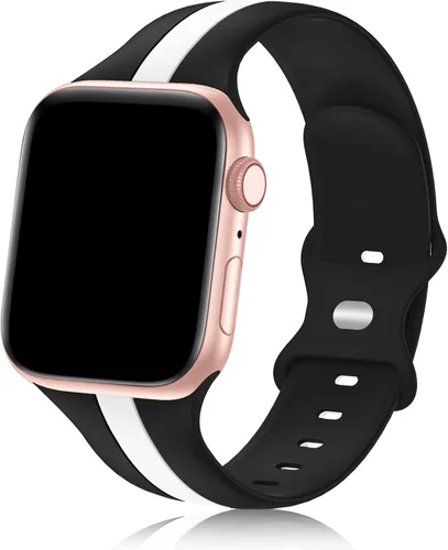 Miniatura 22 de Seizehe - Banda deportiva de diseño compatible con Apple Watch de 38/40/41/42/44/45/46/49 mm, unisex, correa de silicona suave para Apple Watch