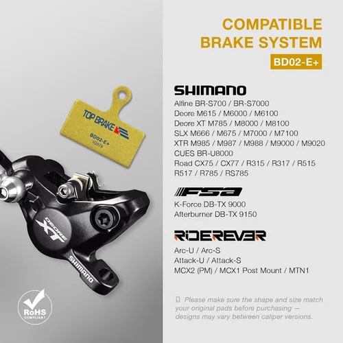 Miniatura 4 de TOP BRAKE Disc Bike Brake Pads Compatible with Shimano XTR M9000/9020 Deore XT M785/ M8000 MTB/eMTB/Gravel/Cross Country(XC)/Trail/All