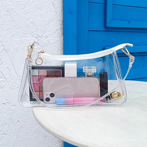 Miniatura 6 de LOXOMU Bolso transparente aprobado para estadios, bolso cruzado pequeño para mujer