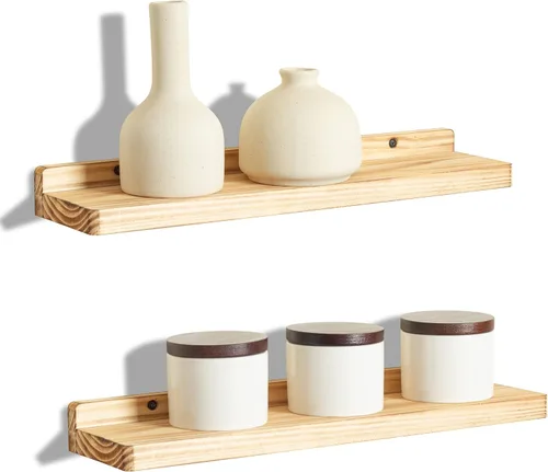 Miniatura 26 de Freezing point Pequeño estante flotante para pared, juego de 4 mini estantes de pared de madera natural de 4 pulgadas, decoración de plantas, negro