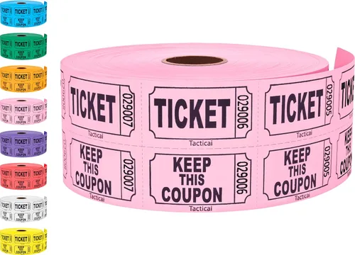 Miniatura 19 de 1000 boletos Tacticai para rifa, azul (1 de 8 colores), rollo doble, boleto para eventos, entradas, premio de clase, recaudación de fondos y premios