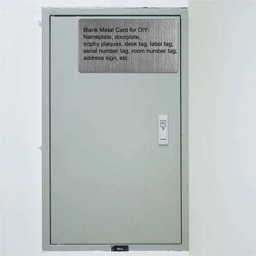Miniatura 4 de uxcell Tarjeta de metal en blanco de 3.150 x 1.575 x 0.016 in, placa de acero inoxidable 201 cepillado para bricolaje impresión láser grabado negro