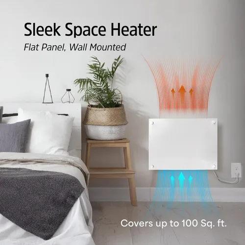 Miniatura 2 de EconoHome - Calentador de pared por convección con termostato - Panel calefactor de pared eléctrico montado de 250 W - Modelo actualizado, 120 V