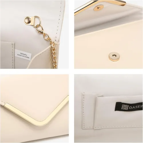 Miniatura 6 de Dasein Bolsos de noche para mujer, bolsos de mano formales para bodas, fiestas, bailes, bolsos con correa para el hombro y solapa con purpurina