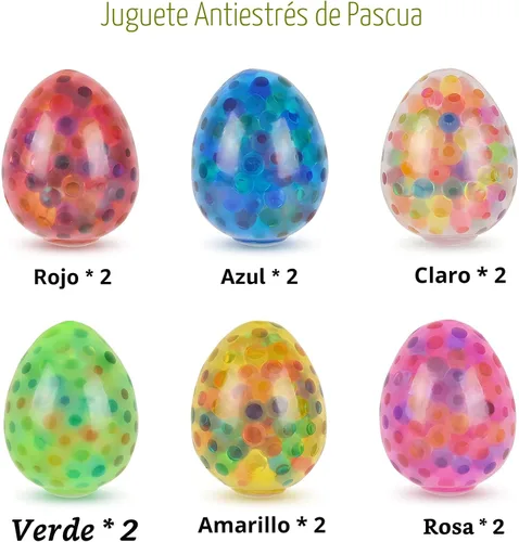 Miniatura 2 de Eavotoy Paquete de 12 huevos de Pascua para el estrés, bolas estrujables para rellenar cestas de Pascua, regalos de fiesta