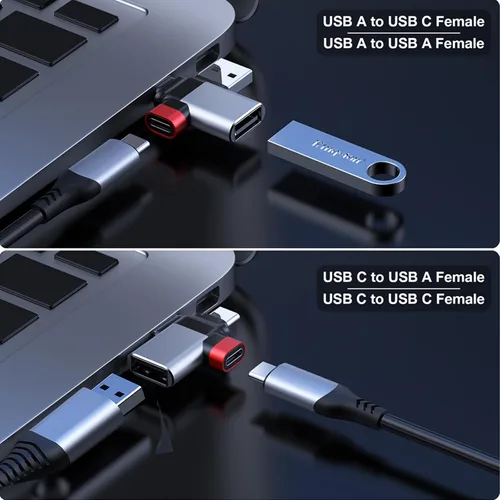 Miniatura 2 de BUISAMG Adaptador USB a USB C, adaptador USB C a A, divisor USB C para MacBook Pro, iMac, iPad Air, convertidor Thunderbolt 4, iPhone 17 16.