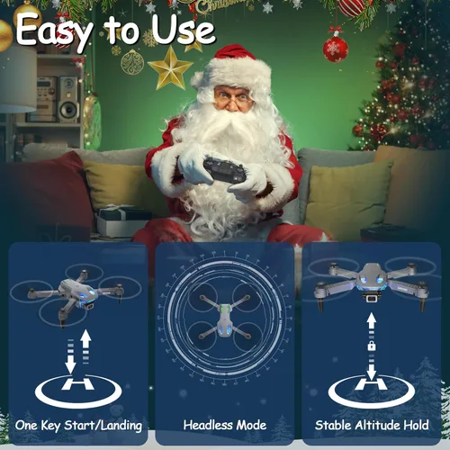 Miniatura 5 de Wipkviey Dron con cámara T28 - Mini dron de ajuste de 90° RC quadcopter 1080P HD, Fpv Drones plegables para adultos, drones para niños, gesture