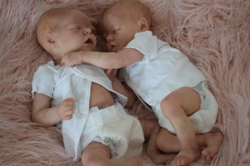 Miniatura 3 de Pinky Reborn Muñecas de bebé gemelas de 18 pulgadas de silicona de cuerpo completo Newbron Baby Doll Reborn Preemie Baby Girl Muñecas Accesorios