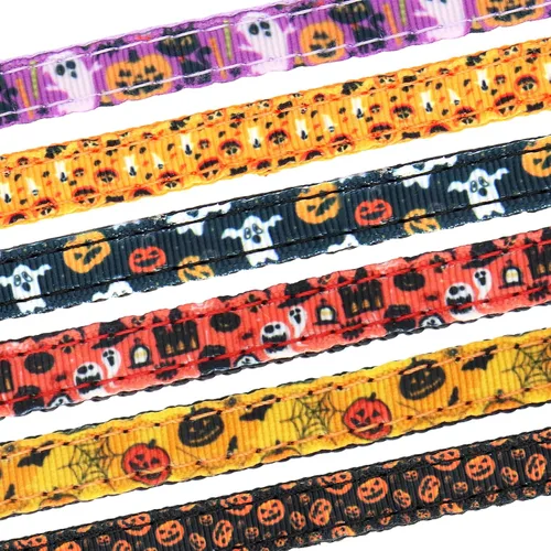 Miniatura 5 de Collar de Gato de Halloween, Juego de 2 Collares Separables para Gato con Campanas, Adorno de Fantasma de Calabaza y Murciélagos Halloween