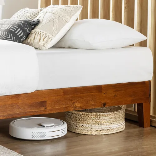 Miniatura 5 de Mellow Naturalista Grand - Cama de plataforma de madera maciza de 12 pulgadas con listones de madera, no necesita somier, tamaño matrimonial (cereza)