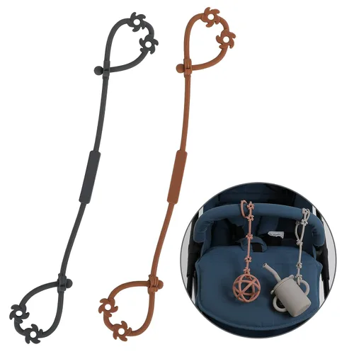 Correas de seguridad de juguete, clips de silicona para chupete, correa elástica ajustable para cochecitos, silla alta, cunas, cestas colgantes, sin