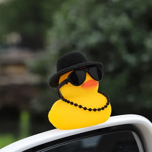 Miniatura 6 de Wonuu Adornos de Pato de Goma para Automóvil, Adornos de Tablero de Automóvil, Accesorios de Adornos de Tablero con Sombrero de Vaquero del Oeste