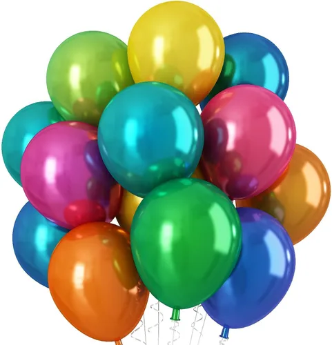 Miniatura 29 de Globos cromados verdes, 50 unidades de 10 pulgadas, globos metálicos de doble capa de color verde claro brillantes y gruesos, globos de látex