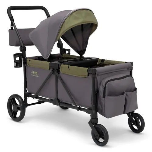 Miniatura 11 de Cochecito estilo carrito todoterreno Jeep Sport de Delta Children - Incluye toldo, organizador para padres, manillar ajustable, bandeja