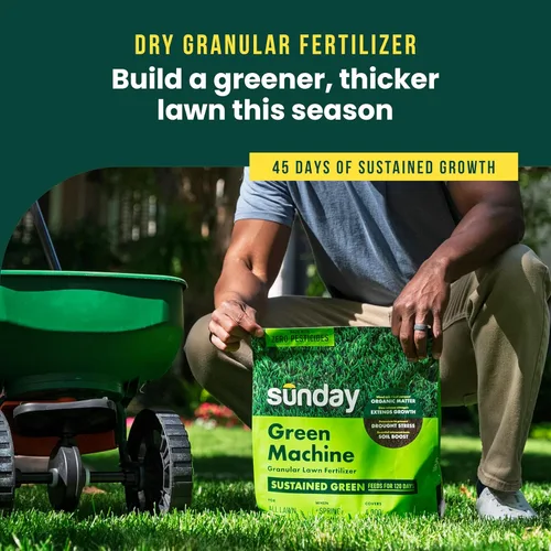 Miniatura 2 de Sunday Lawn Kickstart + Green Machine Granular Lawn Fertilizer Mixed Pack, Quick Green-Up + Sustained Growth, 25-0-4 and 30-0-5 NPK, Zero