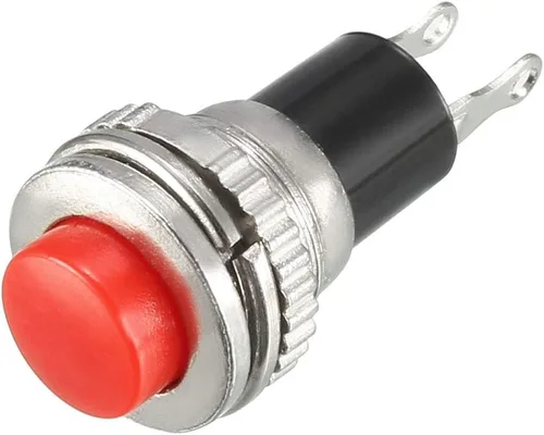 Miniatura 4 de uxcell Interruptor de botón momentáneo rojo de montaje de 0.394 in SPST NO 5pcs