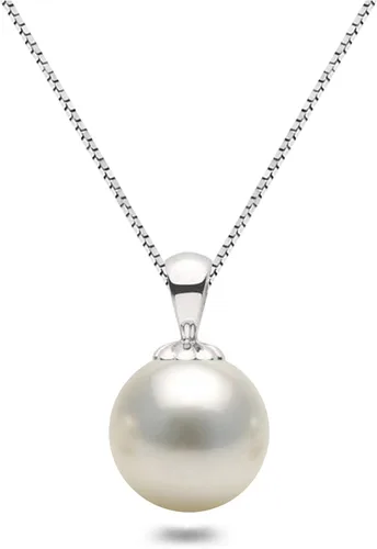 Collar con colgante de perlas cultivadas de Akoya japonesa AAAA de 0.315-0.394 in con colgante blanco de oro blanco de 18 quilates y cadena a juego
