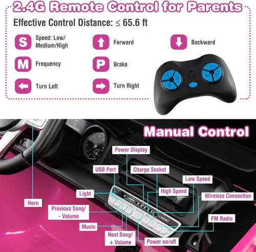 Miniatura 2 de Costzon Auto de 2 plazas, camión Toyota FJ40 con licencia de 12 V con control remoto de 2.4 G, suspensión de resorte, caja de almacenamiento, luces