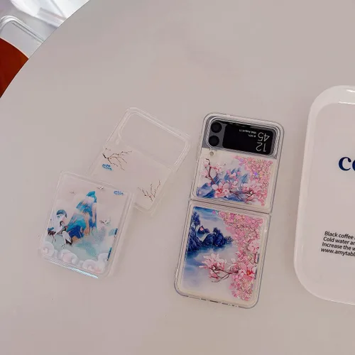 Miniatura 3 de Funda para Samsung Galaxy Z Flip 3 con purpurina para niñas y mujeres, funda transparente de TPU suave de TPU para Samsung Galaxy Z Flip 3 5G 2021