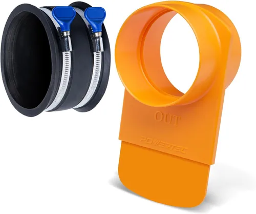 Miniatura 7 de POWERTEC 70363, compuerta de regulación de tiro de 4 pulgadas con manguito flexible de control de polvo para accesorios de colector de polvo