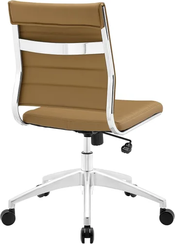 Miniatura 4 de LexMod Jive silla de oficina ejecutiva acanalada respaldo alto, Poliuretano, Bronceado Beige Bronceado