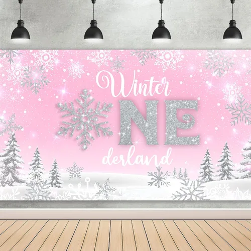 Miniatura 8 de Fondo de invierno Onederland para fiesta de primer cumpleaños, cartel de invierno para primer cumpleaños, fotografía de primer cumpleaños para bebé