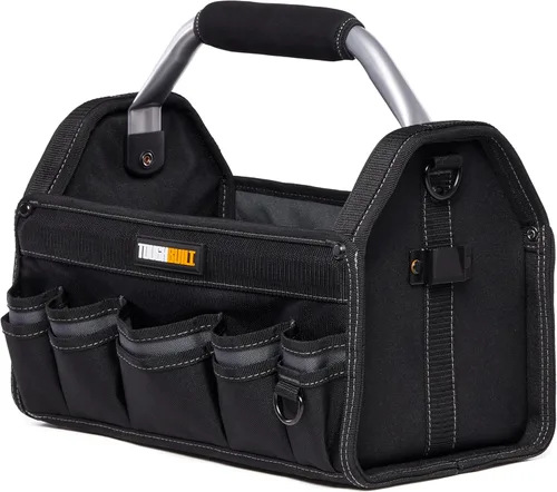 Miniatura 4 de ToughBuilt – Bolsa de herramientas de construcción de 15 pulgadas, bolsa de tela balística 1680D con parte superior abierta resistente con mango