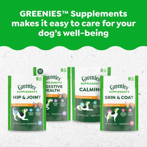 Miniatura 13 de Greenies Suplementos masticables calmantes para perros sabor a pollo, 7.3 oz. Contenedor de 40